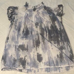THML Blue and Gray Tie-Dye Blouse
